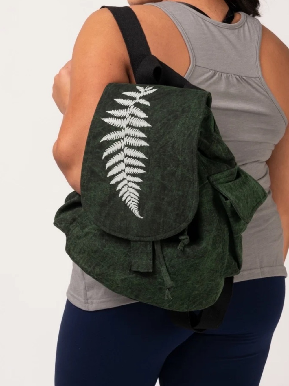 Soul Flower Ferns Slouchy Backpack